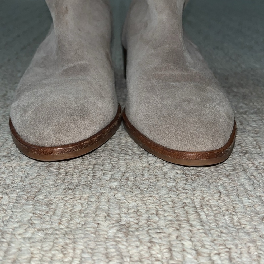 Soludos Anthropologie Venetian Gray Flat Ankle Boots Suede Size 7 - Picture 7 of 11